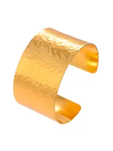 Silvermerc Designs Women Gold-Toned Brass Gold-Plated Cuff Bracelet