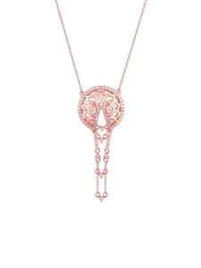 GIVA Rose Gold & White Sterling Silver Rose Gold-Plated Necklace