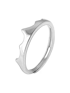 GIVA Men 925 Sterling Silver Rhodium-Plated Crown Adjustable Finger Ring