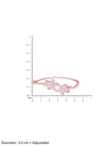 GIVA Women Rose Gold & White Sterling Silver Cubic Zirconia Rose Gold-Plated Bangle-Style Bracelet