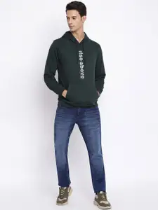 Cantabil Men Green Hooded Wool Sweatshirt