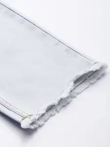 The Roadster Life Co. Women Pure Cotton Slim Ankle Fit High-Rise Mildly Distressed Jeans