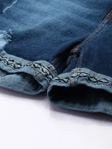 The Roadster Life Co. Women High-Rise Distressed Denim Shorts