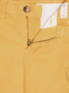 Peter England Boys Yellow Cargo Cotton Shorts