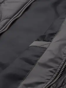 Allen Solly Grey Self Design Padded Hooded Jacket