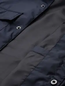 Allen Solly Navy Blue Solid Pocket Detail Tailored Jacket