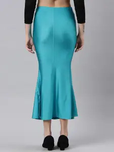 TWIN BIRDS Women Blue Solid High Rise Stretchable Shimmer Saree Shape Wear
