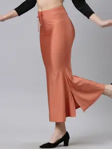 TWIN BIRDS Women Solid High Rise Stretchable Shimmer Saree Shape Wear