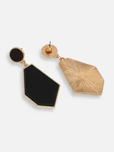 SOHI Black Contemporary Studs Earrings