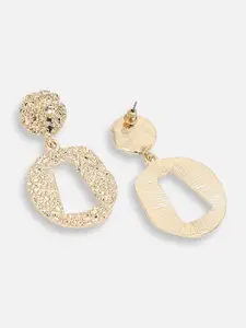 SOHI Gold-Toned & Gold Plated Contemporary Drop Earrings