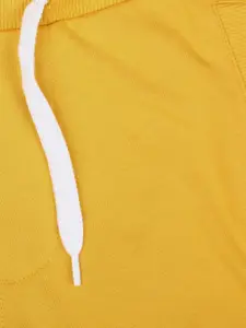Peter England Boys Yellow Solid Pure Cotton Joggers