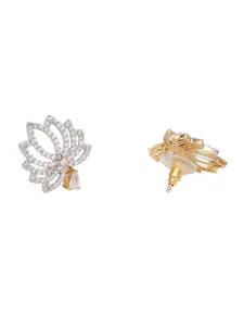 Voylla Silver Plated  Contemporary Studs Earrings