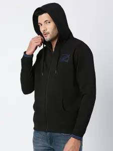 Pepe Jeans Men Black Cotton Hooded Sweatshirt