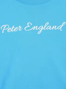 Peter England Boys Blue Solid Pure Cotton Sweatshirt