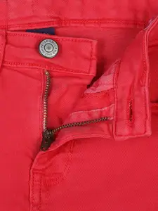Peter England Boys Red Cotton Shorts