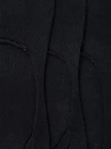 MARC Men Pack Of 3 Black Solid Socks With Anti Slip Grip