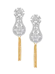 aadita Women Pack Of 4 White & Pink Contemporary Gold Plated Drop Earrings