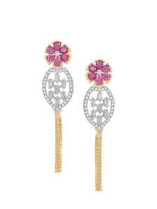 aadita Women Pack Of 4 White & Pink Contemporary Drop Earrings