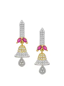 aadita Women Pack Of 4 White & Purple Contemporary Gold Plated Drop Earrings