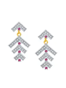 aadita Women Pack Of 4 White & Purple Contemporary Drop Earrings