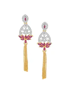 aadita Women Pack Of 4 White & Purple Contemporary Gold Plated Drop Earrings