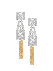 aadita White & Gold-Toned Set of 4 Contemporary Drop Earrings