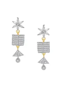 aadita White & Gold-Toned Set of 4 Contemporary Drop Earrings