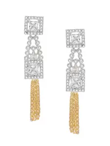 aadita White & Gold-Toned Set of 4 Contemporary Drop Earrings