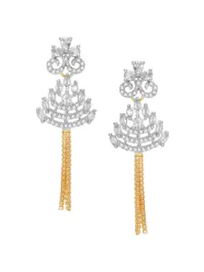 aadita White & Gold-Toned Set of 4 Contemporary Drop Earrings