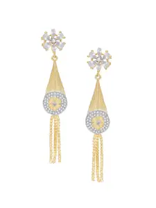 aadita White & Gold-Toned Set of 4 Contemporary Drop Earrings