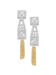 aadita White & Pink Gold Plated Set of 4 Contemporary Drop Earrings