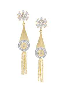 aadita White & Gold-Toned Contemporary Set of 4 Drop Earrings