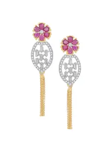 aadita White & Gold-Toned Set of 4 Contemporary Drop Earrings