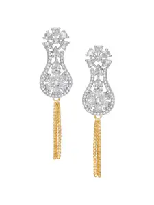 aadita White & Gold-Toned Set of 4 Contemporary Drop Earrings