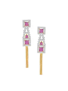 aadita White & Gold-Plated Set of 4 Contemporary Drop Earrings