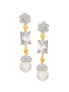 aadita Pink & Gold-Plated Set of 4 Contemporary Drop Earrings