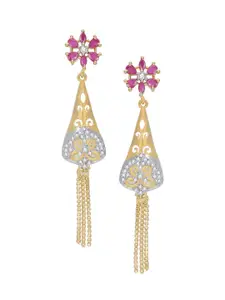 aadita White & Gold-Plated Set of 4 Contemporary Drop Earrings