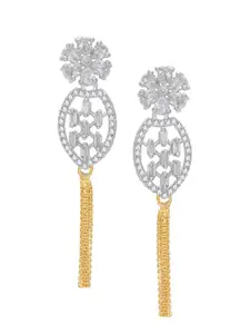 aadita Gold Plated & White Pack of 4 Contemporary Drop Earrings