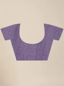 MS RETAIL Purple & Blue Pack of 2 Printed Pure Georgette Sarees