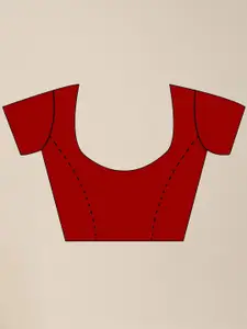 MS RETAIL Maroon & Gold-Toned Floral Embroidered Net Heavy Work Saree