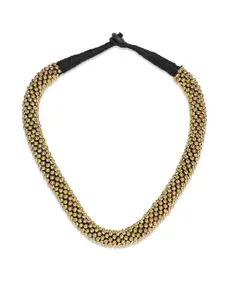 Binnis Wardrobe Black & Gold-Toned Brass Gold-Plated Necklace