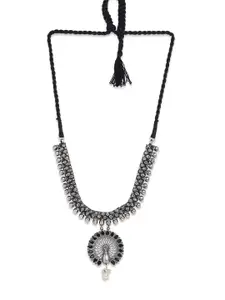 Binnis Wardrobe Black & Silver-Toned German Silver Silver-Plated Necklace