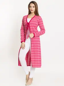KEIKO Women Pink Tie-Up Shrug