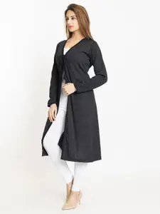 KEIKO Women Black Acrylic Tie-Up Shrug