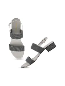 DressBerry Women Grey Block Sandals