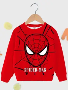 KUCHIPOO Boys Red Printed Sweatshirt