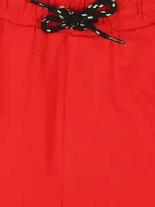 Peter England Boys Red Typography Printed Shorts