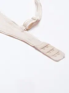 Enamor Women Peach Padded Non-Wired & High Coverage T-Shirt Bra With Detachable Straps