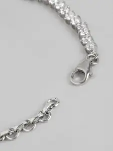 Zavya Women Silver-Toned Silver Rhodium-Plated Wraparound Bracelet