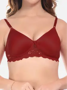 FIMS Black & Purple Pack of 3 Cotton Lightly Padded Bra